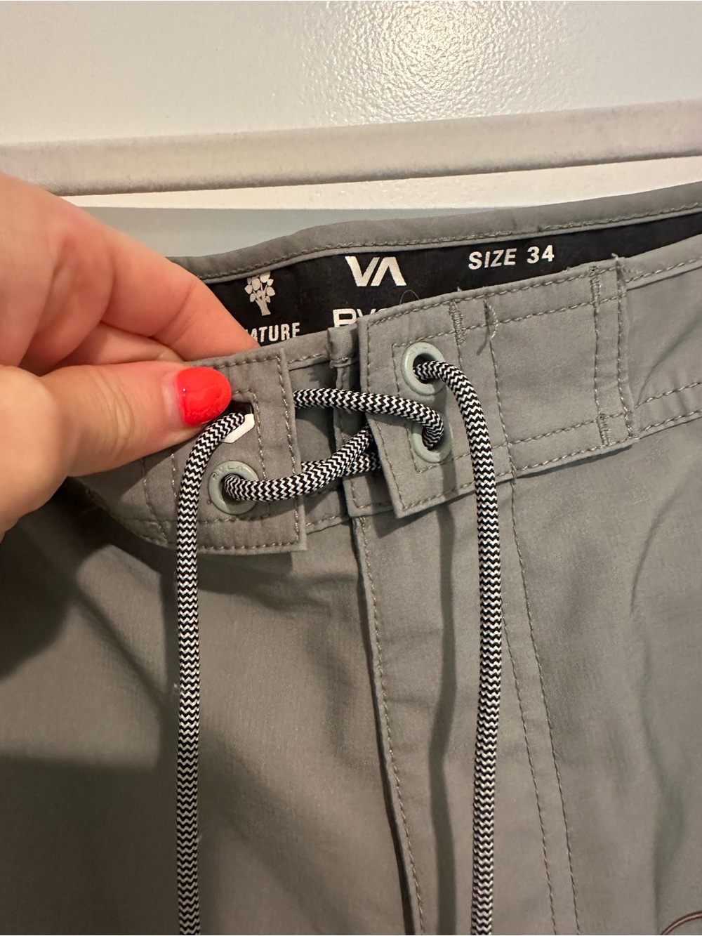 RVCA Men's Gray Striped Board Shorts - Picture 3 of 5